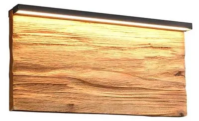Zdjęcie produktu dla Lampa ścienna LED, drewno, przełącznik-ściemniacz, szer. 30 cm
