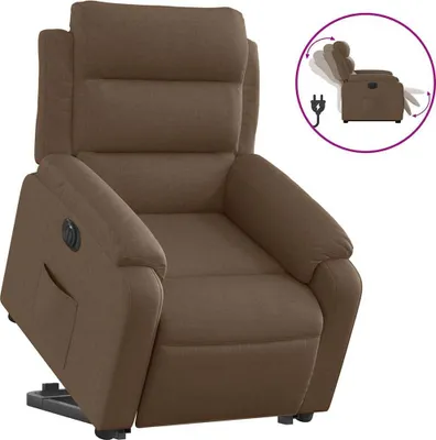 Obrázok produktu pre vidaXL Relax kreslo so stojanom na pomoc elektrická hnedá látka