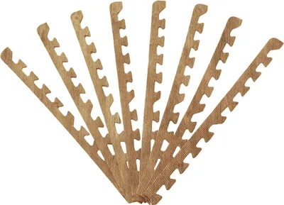 Produktbild von Sporttrend 24® 8 Randstücke Holzoptik (braun QMU004), Bodenschutzmatte Unterlegmatte Puzzlematte für Fitnessgeräte Sportgeräte