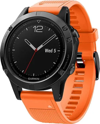 Produktbild von Strap-it Silikon-Sportarmband passend fur Garmin Fenix 5 Plus / Fenix 6 Pro/ Fenix 7 (Pro-Sapphie-Solar) / Fenix 8 (47 mm) - Orange