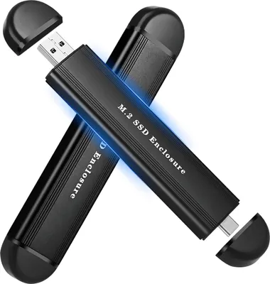 Image de Rack externe 2en1 compatible SSD Nvme Sata M.2, USB 3.2 Gen2 Reagle Type-C 10 Gbit/s M-Key/M&B-Key