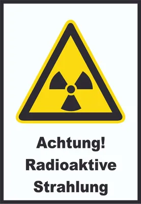 Produktbild von Achtung Radioaktive Strahlung A2 Rückseite selbstklebend Schild