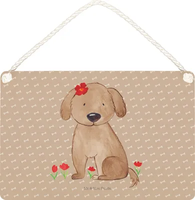 Produktbild von Mr. & Mrs. Panda Schild Hund Dame DIN A5 - Hundeglück - Geschenk, Dekoschild, Türschild, Niedlich, wandtafel, Frauchen, holzbild, Sprüche, Liebenswert, Holzschild, Liebe