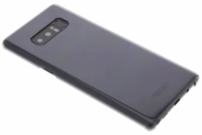 A dark gray Samsung Galaxy Note 8 phone case is shown from a diagonal angle against a white background.