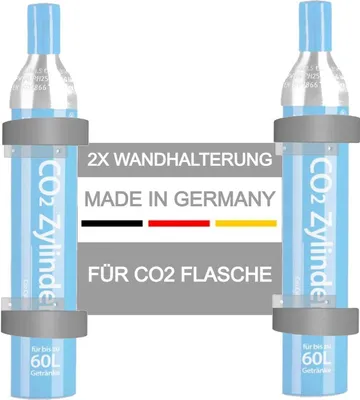 Produktbild von 2X Wandhalterung CO2 Flaschen kompatibel mit Sodastream Kohlensäure Zylinder Flasche Halterung