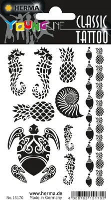 Image de Herma FASHIONLine CLASSIC : Tatouages temporaires noirs, style Caraïbes, lot de 10 pièces