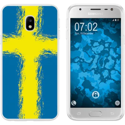 Produktbild von PhoneNatic Case kompatibel mit Samsung Galaxy J3 2017 Silikon-Hülle WM Schweden M12