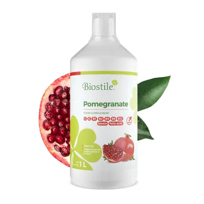 Produktbild von Biostile Granatapfelsaft – Natürlicher Saft mit Vitaminen C, E und B-Komplex