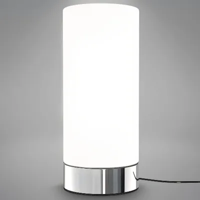 Produktbild von Nachttischlampe mit Touch, Dimmbar, E14 Fassung, Tischlampe, Lampe, Nachttischleuchte, Tischleuchte, Bürolampe, Leselampe, Leselicht, Glas weiß