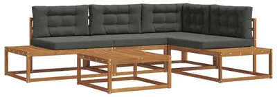 Image de Ensemble de canapés d'extérieur vidaXL, couleur naturelle et anthracite