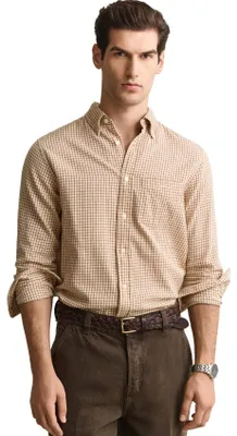 Produktbild von Gant Herren Hemd braun gestreift mit langen Ärmeln, Button-Down-Kragen, normale Passform