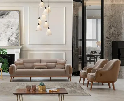 Produktbild von Modernes universelles Möbelset – Sofa und Sessel