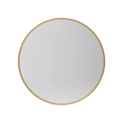 Produktbild von AQUABATOS® Badspiegel rund 60 cm Gold matt - Moderner Wandspiegel, Aluminiumrahmen - ideal als Badezimmerspiegel, Wohnzimmerspiegel & Schminkspiegel