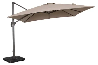 Zdjęcie produktu dla Parasol ogrodowy 3x3 m z osłoną przeciwwiatrową i podstawą krzyżową Indocte – BurlyWood