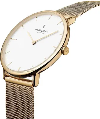 Produktbild von NORDGREEN NR36GOMEGOXX Uni-Armbanduhr, Edelstahl-Gehäuse, Metall-Armband