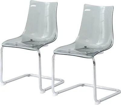Produktbild von home24 Freischwinger 2er-Set - Transparent - verchromtes Eisengestell / Kunststoff Sitzschale Esszimmerstuhl