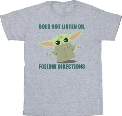Produktbild von Star Wars - "The Mandalorian Does Not Listen" T-Shirt für Herren BI47373 (S) (Grau)