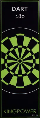 Produktbild von Kingpower Dartteppich mit Abwurflinie, Dart Zubehör mit Motiv, Dartmatte mit Oche, pflegeleichter Teppich rutschfest , Auswahl:Design 5 - 237 x 80 cm