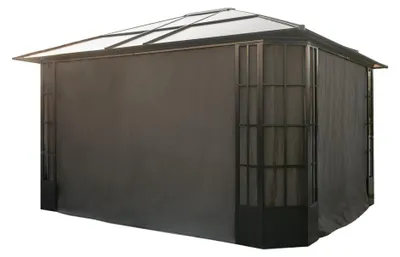 Image de Sojag Rideaux avec clips pour pavillon Savino 1214 Gris foncé