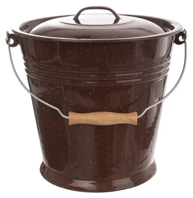 Obrázek produktu pro Orion | Smaltované vědro 10 l - 32x29 cm - s víkem - Hnědé - na uchovávání mléka
