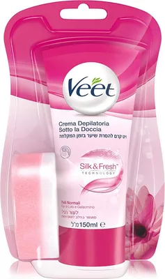 Imagen del producto de Crema depilatoria Veet para usar en la ducha, tecnología Silk Fresh, para piel normal, 150 ml