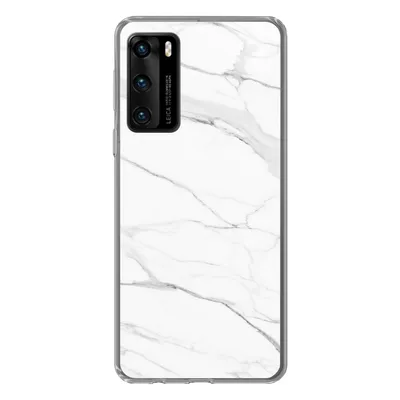 Produktbild von MuchoWow® Handyhülle Schutzhülle Hülle für Huawei P40 Marmor - Weiß - Linie - Muster - Luxus - Marmoroptik Silikon Softcase Handy Hülle - Handytasche