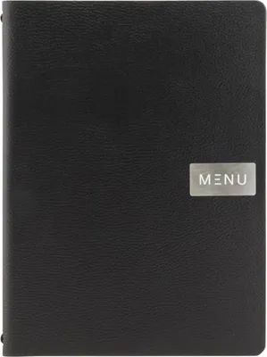 Immagine prodotto di Copertina per menu in pelle A4, colore nero