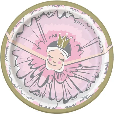 Produktbild von Pappteller 1St Birthday Pink | Ø18cm/8Stk.