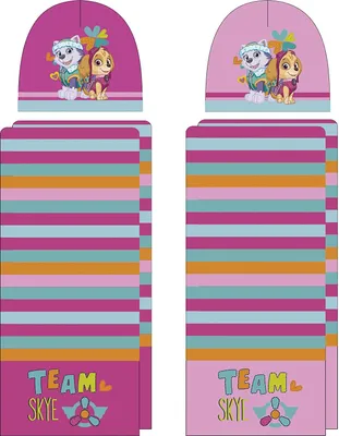 Produktbild von Paw Patrol Girl 2tlg. Winterset Kindermütze Kinderhandschuhe Mütze Schal Handschuhe PW11486 (Rosa)