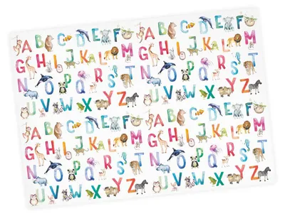 Produktbild von 5 Bögen Geschenkpapier Tier ABC Aquarell bunt - 1,60€/qm- 84,1 x 59,4 cm