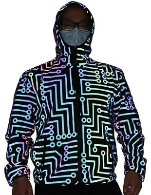 Produktbild von Reflektierende holografische Windbreaker Jacke mit hoher Sichtbarkeit
