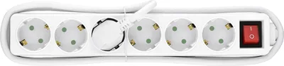 Image de Prise de table 6x avec interrupteur blanc