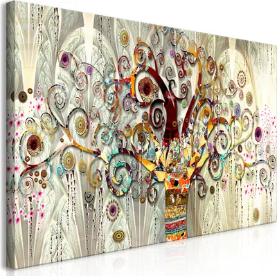 Produktbild von Wandbild Mega XXXL Gustav Klimt Baum des Lebens 250x125 cm Einteiliger XXL-Format Kunstdruck zur Selbstmontage Leinwandbilder moderne Bilder DIY Wanddekoration Wohnung Deko l-A-0033-ak-e