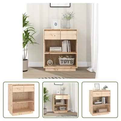 Produktbild von The Living Store Beistellschrank 60x34x75 cm Massivholz Kiefer