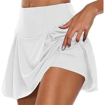 Produktbild von Damen 2-in-1 Sportrock mit Innenhose, dehnbar, Polyester/Elasthan, L