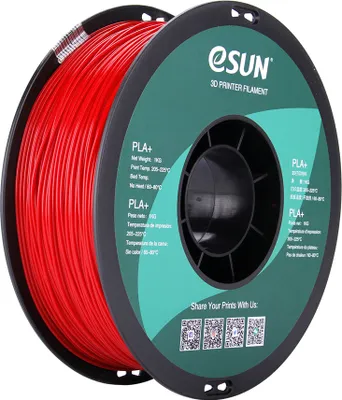 Obrázok produktu pre eSun PLA plus 1,75 mm ohnivo červená / firered 1 kg kotúč 3D tlačiarenské vlákno PLA+