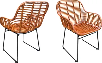 Produktbild von SIT Möbel Rattan-Armlehnstuhl | 2er Set | natur | Kufengestell Metall schwarz | B 56 x T 59 x H 84 cm | 05347-01 | Serie RATTAN