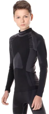 Image de Ladeheid - T-shirt thermoactif à manches longues pour enfants (filles et garçons) LASS0008 (noir/argent, 122-128)
