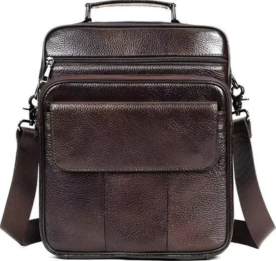 Productafbeelding van CarryQuest® - Heren schoudertas, leder, met vak voor 13-inch laptop, bruin