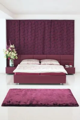 Imagen del producto de Alfombra de pelo alto, color lila (70x140 cm)