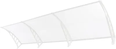 Produktbild von Vordach für Haustür, 90 x300cm Bogenvordach Haustürüberdachung den Außenbereich Pultbogenvordach mit Schutz, Haustürdach Sonnenschutz Schnee Regenschutz für Outdoor
