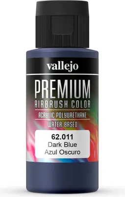 Premium Color Opaque Vallejo 62011 Dark Blue 60ml Airbrush Farbe