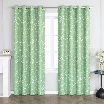 Produktbild von Joyswahl Verdunkelungsvorhänge Blickdicht Gardinen mit Ösen Modern Thermovorhang Ösenschal Wohnzimmer Schlafzimmer Grün HxB 145x135cm 1 Stück