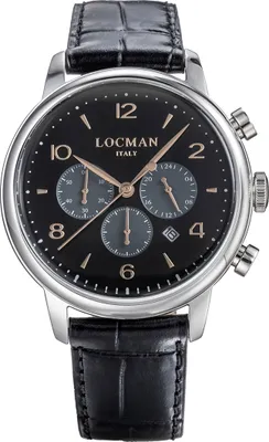 Produktbild von 0254A01R-00BKGY2PK Italy Armbanduhr 1960 Chrono schwarz Ref. 0254 Locman