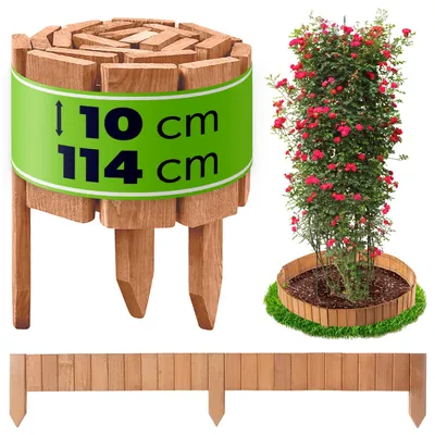 Obrázok produktu pre KADAX obruba trávnika z dreva, 114 x 10 cm, obruba záhonu, obruba záhonu, ohybný drevený plot, záhradný plot, plot pre záhradu, ohraničenie záhonu, ohraničenie záhonu (svetlohnedá)