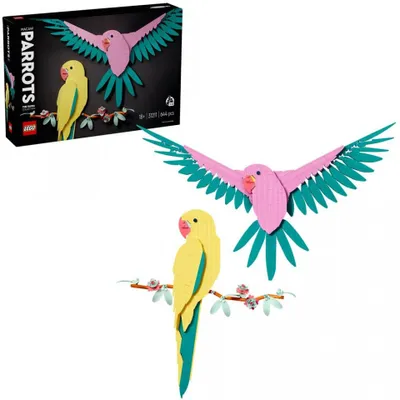 Produktbild von LEGO Art Die Fauna Kollektion  Aras, Wandbild mit Tiermotiv frs Wohnzimmer oder Bro, Baubare Wanddeko mit Papagei-Bild, Basteln fr Erwachsene, Geschenk fr Frauen, Mnner, Sie und Ihn 31211