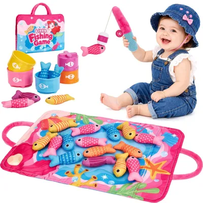 Productafbeelding van Montessori speelgoed voor baby's vanaf 1 jaar, wiegjespeelgoed, geschikt voor 6, 12 en 18 maanden, kleur: roze
