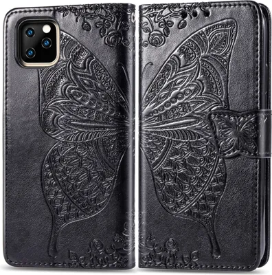 Produktbild von Mobigear Butterfly iPhone 11 Pro Max Hülle Klapphülle Geldbörse - Schwarz
