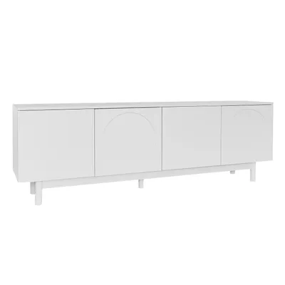 Produktbild von Lowboard TV-Schrank Mit Verstellbare Einlegeplatten Leichte TV-Möbel im Luxusstil TV-Board für Wohnzimmer weiß 175x38x56 cm