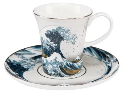 Produktbild von Goebel Die Welle Espressotasse, Espresso Tasse, Trinktasse, Hokusai, Porzellan, Silber, 67011721